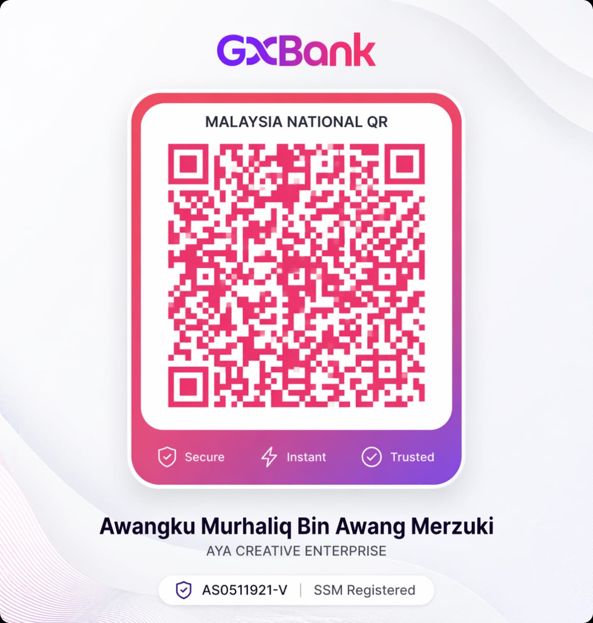DuitNow QR code for AYA Creative Enterprise