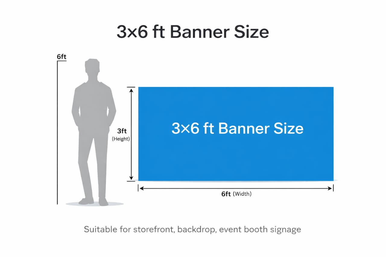 3 by 6 feet banner size example